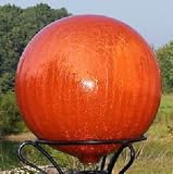 12 Inch Orange Crackle Hand-blown Glass Gazing Globe