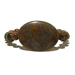 Chrysanthemum Stone Bracelet 04 Stretch Unakite Brown Crystal Healing