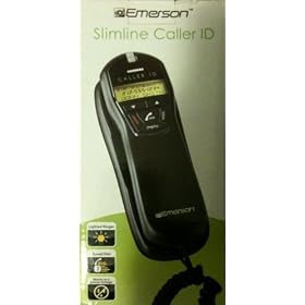 Emerson Slimline Caller ID Corded Phone, EM2518BK by 