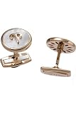 18k Rose Gold Cufflinks Zodiac 'Aries' Light Mother of Pearl Gemstones