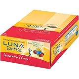 Clif Bar Luna Sunrise Bar for Women - Box of 15 - Strawberry & Creme