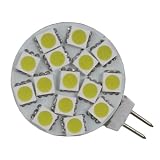 Filite Warm White G4 5050 15 SMD LED Bulb Wide Angle/ Disc Type G4 Base Side Pin 15 SMD LED, 10 Watt Holagen Bulb Replacemnt For RV Camper Trailer Boat Marine
