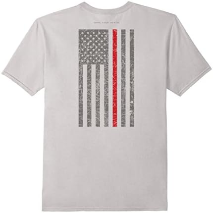 Thin Red Line Firefighter T-Shirt - Male Large - Silver