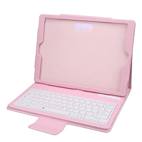 NEWSTYLE Apple iPad Pro Case - Wireless Bluetooth Keyboard Cover For iPad Pro 12.9" 2015 Edition - (w/ Bluetooth Camera Remote Shutter) - Pink Color