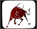 Mouse Pad with bull, charging, brown, livestock, horns