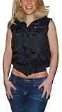 Polo Ralph Lauren Womens Fur Down Jacket Vest Black Small