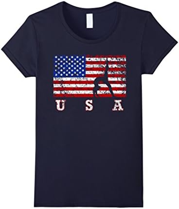 Women's Flag Gymnastics TShirt Small Navy