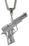 Sterling Silver Colt 45 Pistol Pendant, 2 (51 mm) tall