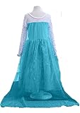 Snow Queen Glitter Dress Party Dress Costume with Dress-up Accessories (Ages 7-8)