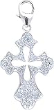 Jewelry : 14k Gold Diamond Cross Charm (1/10 cttw)