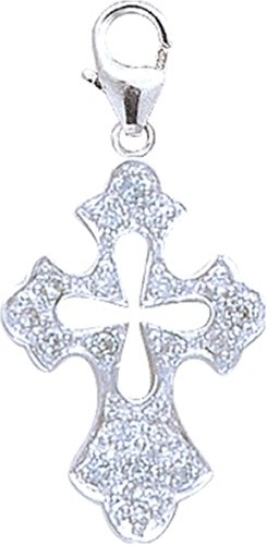 Childrens Toyshop  Jewelry : 14k Gold Diamond Cross Charm (1/10 cttw)