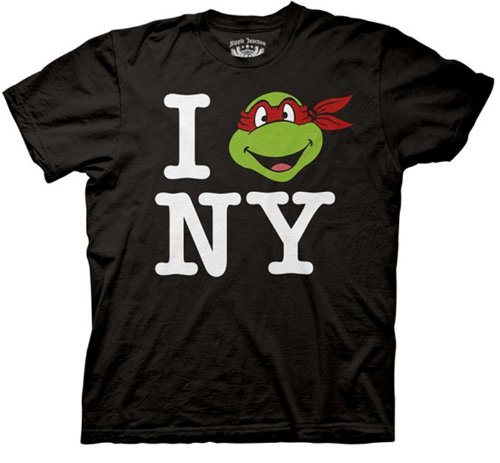  Teenage Mutant Ninja Turtles TMNT Classic Movie TV Cartoon Series I Love NY Adult Black T-Shirt Tee Shirt