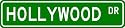 HOLLYWOOD Street Sign ~ Personalized Family Lastname Sign ~ Gameroom, Basement, Garage Sign Novelty** ALUMINUM
