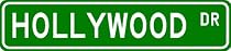 HOLLYWOOD Street Sign ~ Personalized Family Lastname Sign ~ Gameroom, Basement, Garage Sign Novelty** ALUMINUM
