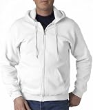 Gildan Mens 50/50 Midweight Full-Zip Hoody With 1x1 Ribbed Cuffs. G186