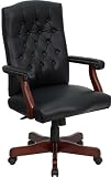 Martha Washington Black Leather Executive Swivel Chair
