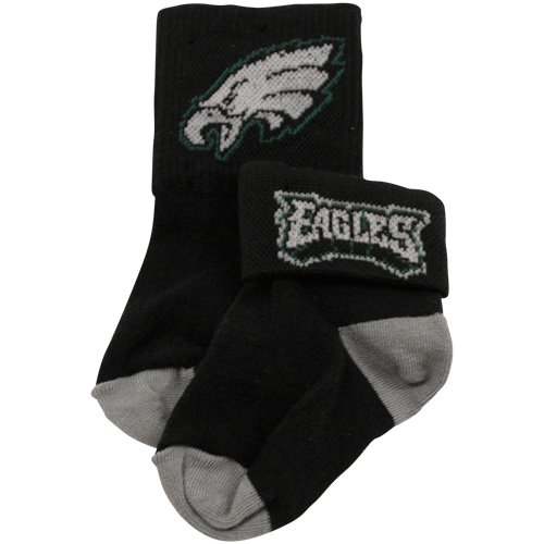 Philadelphia Eagles Black Toddler Roll Top Socks