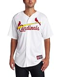 MLB Men's St.Louis Cardinals Yadier Molina White Home Short Sleeve 6 Button Synthetic Replica Baseball Jersey Spring 2012  (White, Large)