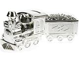 Silver Plated Steam Train Money Box with Coal Carriage Trinket Box
