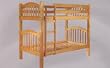 Honey Oak Finish Twin Size Bunk Bed w/16 Slats