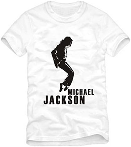 ALABAR Unisex Michael Jackson Cotton Short Sleeve Casual Tshirt Solid Color (M, white)