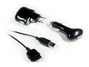 Lade-Set 3in1 passend f&uuml;r Apple iPod black, Ladeset, mini / nano / photo / video / iPhone