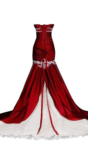 Sunvary Women's Mermaid Sweetheart Satin and Lace Bridal Dress