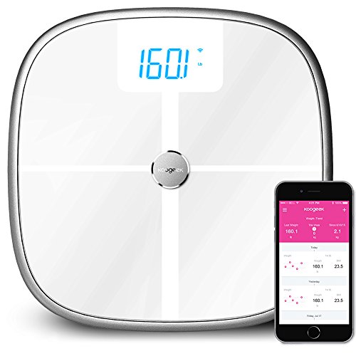 Koogeek スマートスケール 体重計 Bluetooth Wi-Fi 筋肉骨量 BMI BMRと内臓脂肪体重体脂水分など 16 ユーザー 330lb/150kg 容量