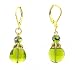 Earrings - E286 - Murano Style Glass - Curved Lentil ~ Olive