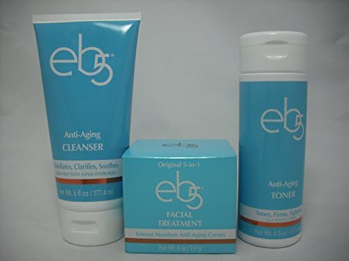 eb5 Facial Treatment 4 oz, eb5 Anti-Aging Toner 6 oz, eb5 Anti-Aging Cleanser 6 oz Combo Set