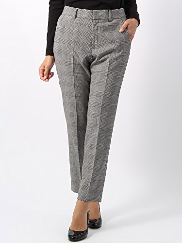 (ザ・スーツカンパニー) ハンドウォッシュ/destyle/2WAYストレッチ裏起毛 グレンチェック柄テーパードパンツ ブラック×ホワイト