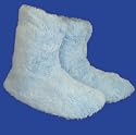 Ladies Soft Fluffy Blue Eskimo Boot Bootee Slippers