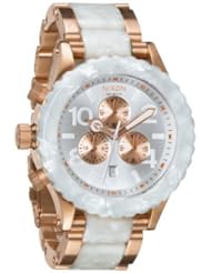 Nixon 42-20 Chrono Watch Rose Gold/White Granite, One Size
