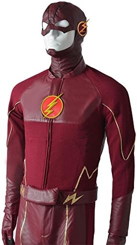 MZX Men's DC Superhero the Flash Cosplay Costume Flash Suit Adult Size L