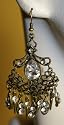 Saka's Big Chandelier Bronze Tone Metal Earrings - Clear