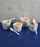 Square Egg Cups and Spoons - Set of 4 by BIA Cordon Bleu