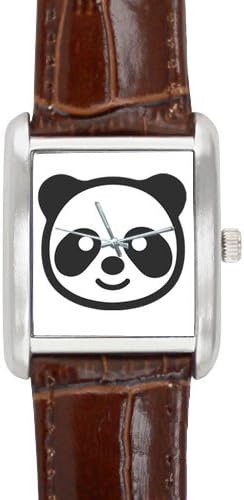 Hot Sale Christmas Day Gift Cute Panda Face Square Leather Alloy High Quality Watch