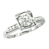 14K White Gold Antique Diamond Engagement Ring, circa 1930s
