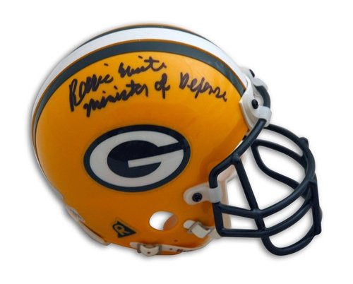 Reggie White Autographed/Hand Signed Green Bay Packers Mini Helmet Inscribed ''Minister of Defense''