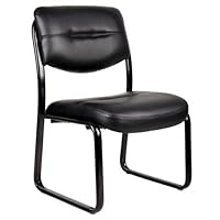 Boss Norstar B9539 Black Leather Plus Armless Guest / Conference / Reception Room Chairs