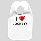 I Love Jockeys Baby Bib by Shop Zeus