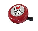 Bicycle Bell I Love My Bike Red steel by Biria