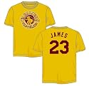 Lebron James Cleveland Cavaliers Yellow Retro Throwback Jersey Name and Number T-shirt