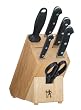 J.A. Henckels International Classic Forged 7-Piece Stainless-Steel Knife Set with Hardwood Block