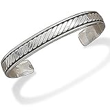 Oxidized Men's 10mm Cuff Bracelet With Rope Design