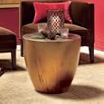 Copper Kettledrum Table, Side Table, 22" diam. x 20"H ($75 fs)