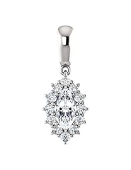 Platinum Marquise Cut Diamond Pendant -- LIFETIME WARRANTY
