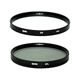Opteka 77mm High Definition Circular Polarizing + UV (0) Ultra Violet Haze Multi-Coated Glass Filter Kit