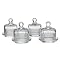 Essential Home Set of 4 Round Butter Dish Sets with Lids