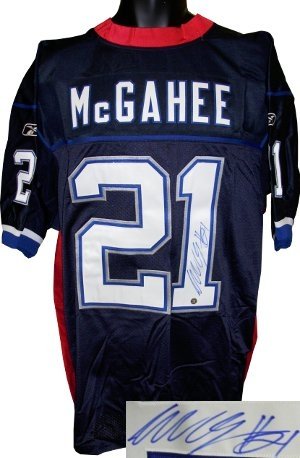 Willis McGahee Autographed/Hand Autographed/Hand Signed Buffalo Bills Reebok Authentic Blue Jersey